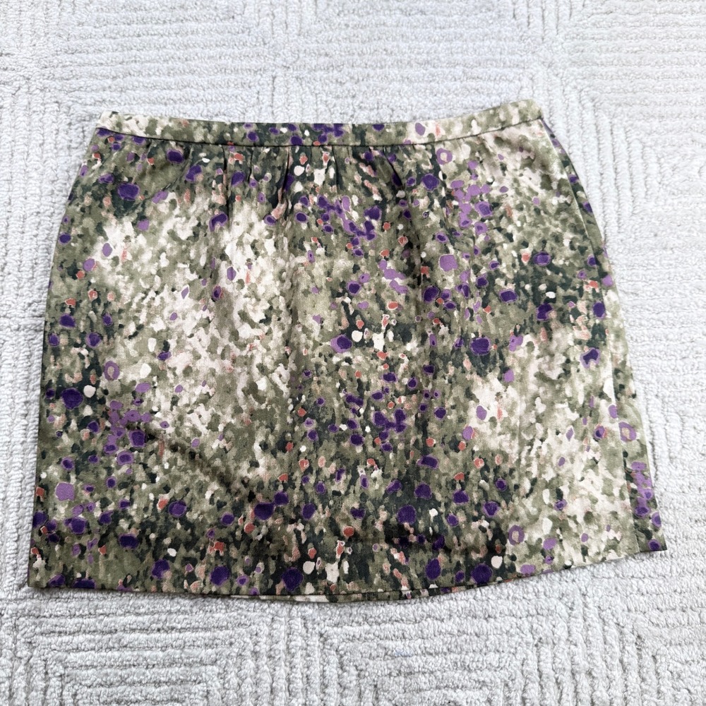 J.Crew Collection Mini Skirt Womens 0 Silk Wool Abstract Print Art Deco Cocktail